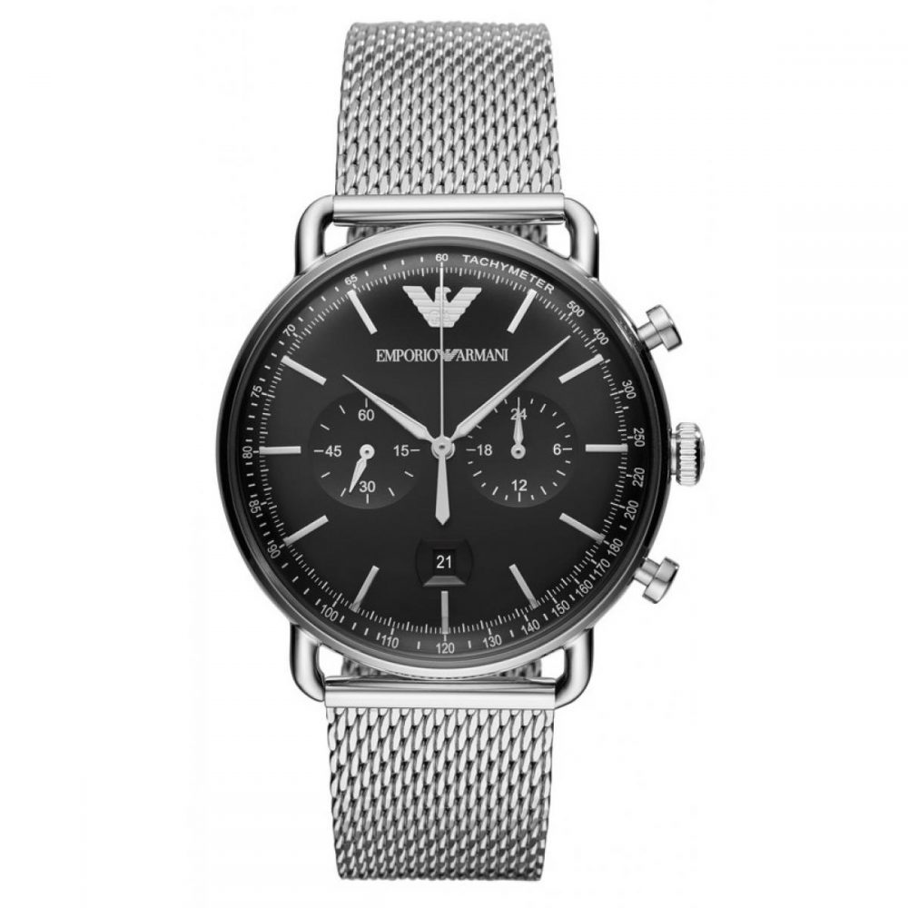 EMPORIO ARMANI Cronographe homme en acier inoxydable - AR11104